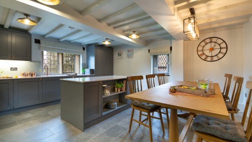 The kitchen and dining room at Wilson Farmhouse, Derbyshire